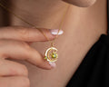Personalized moon and sun celestial necklace, handmade by Artizian