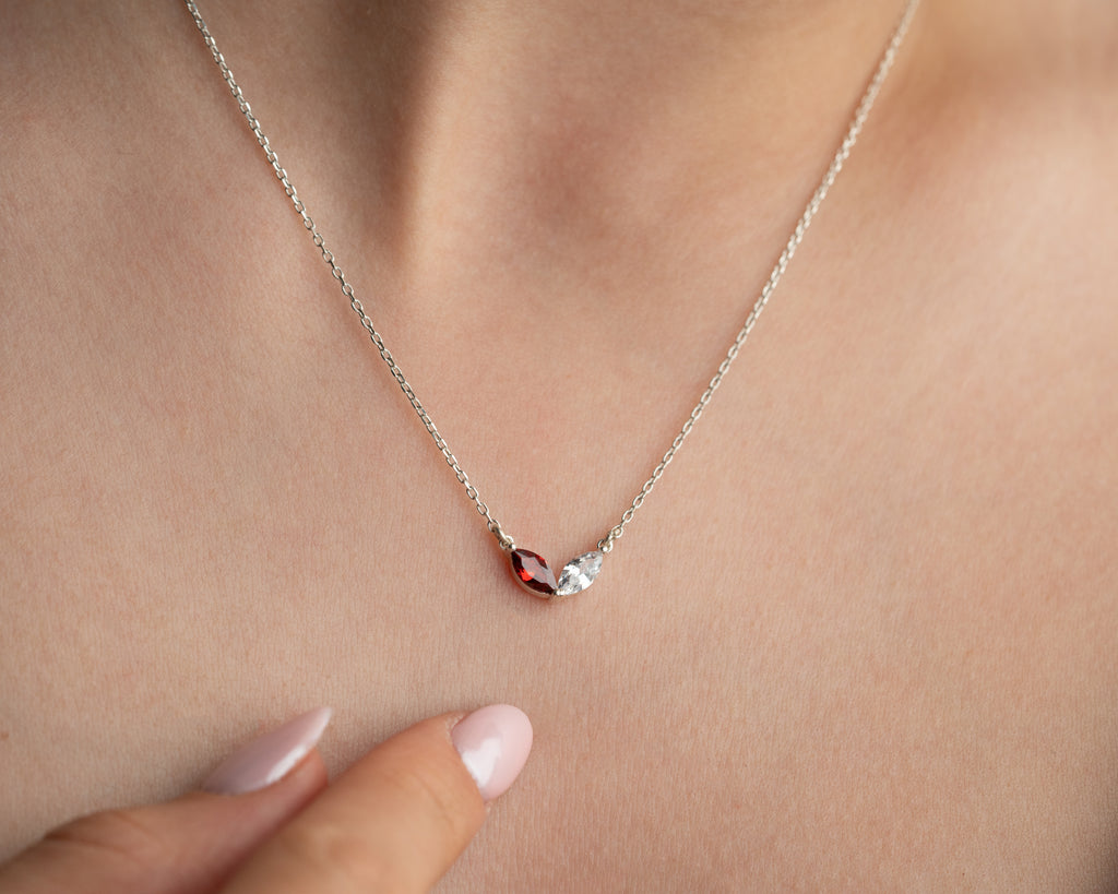 Custom 925 sterling silver birthstone necklace for mom, a personalized jewelry gift