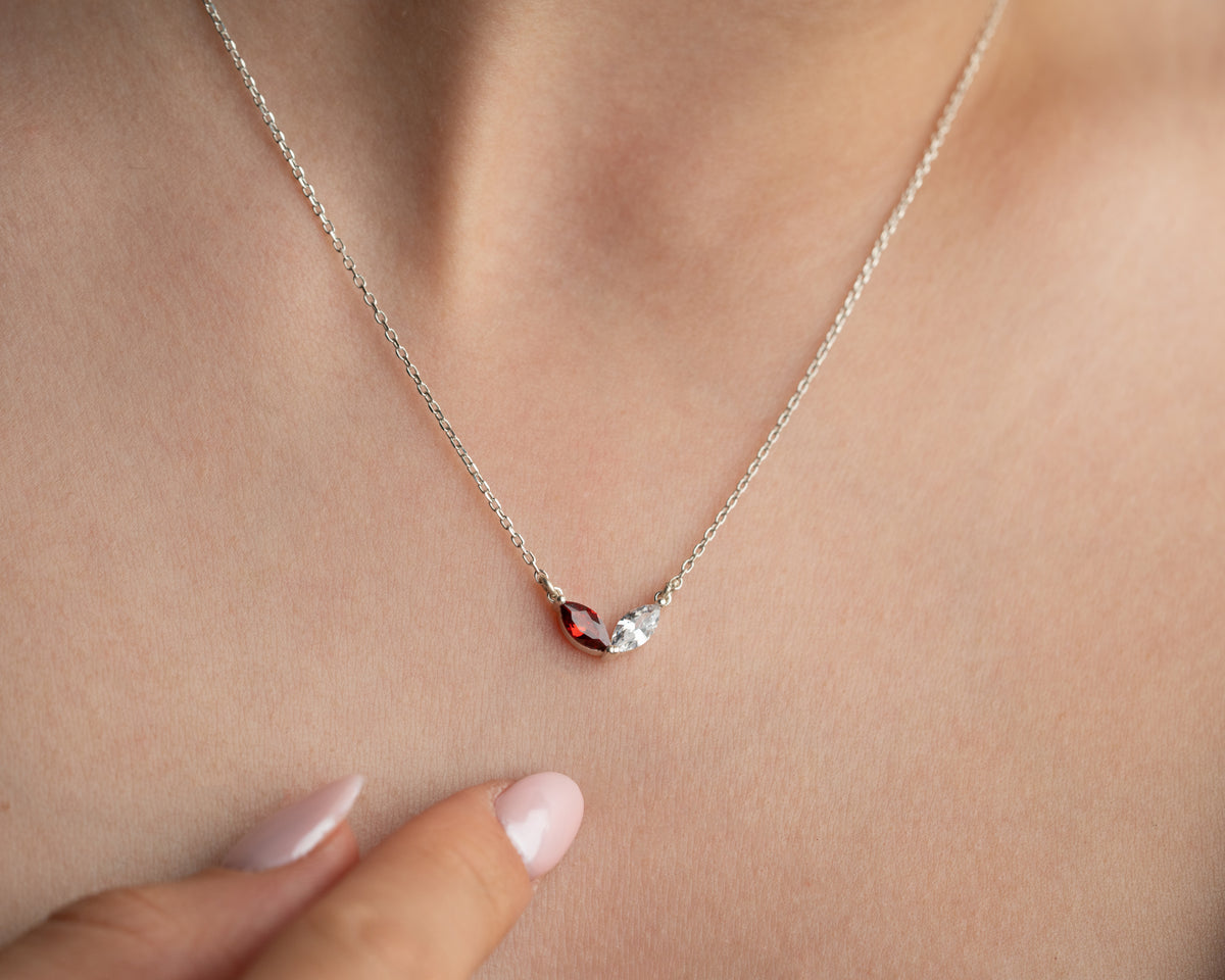 Custom 925 sterling silver birthstone necklace for mom, a personalized jewelry gift