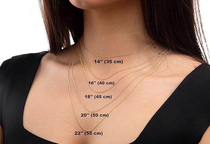 Necklace chain length size chart