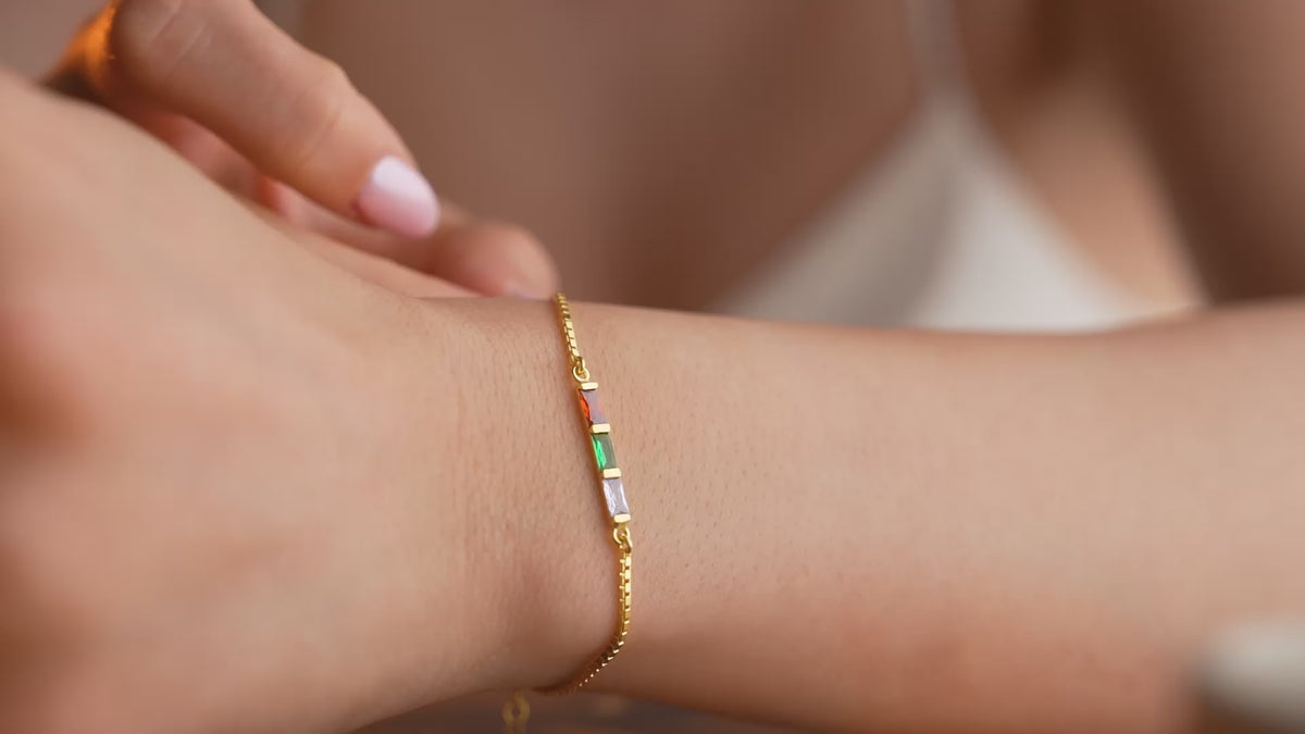 Video of Stylish Birthstone Bracelet, handmade by Artizian
