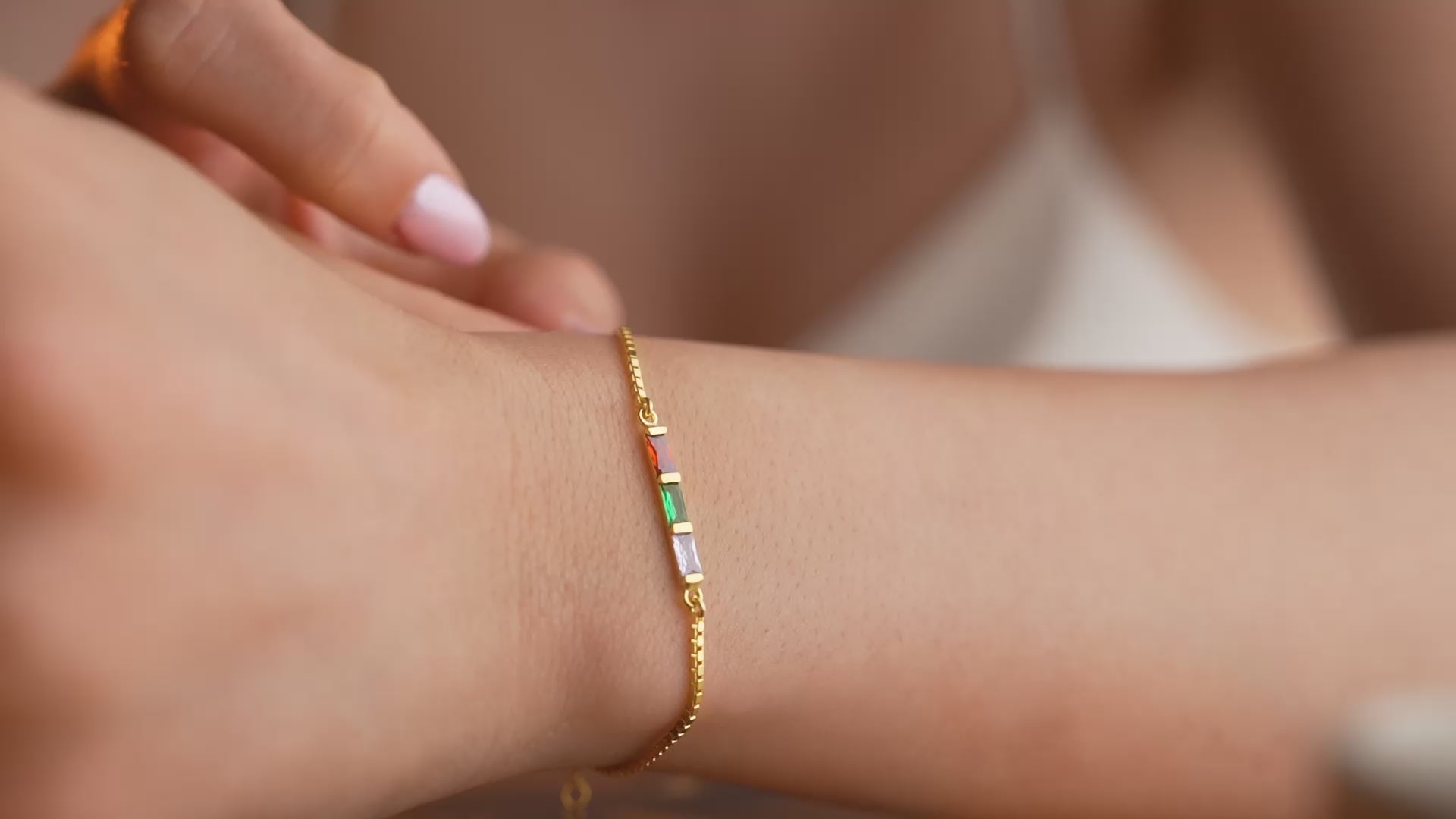 Video of Stylish Birthstone Bracelet, handmade by Artizian