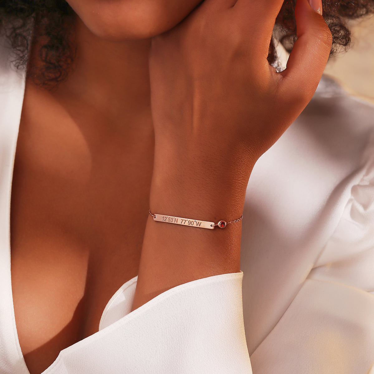 Women's name plate bracelet with birthstone, Artizian handmade jewelry since 1999